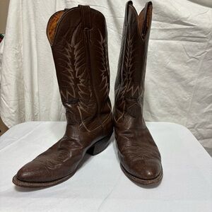 Nocona vintage brown leather cowboy boots,